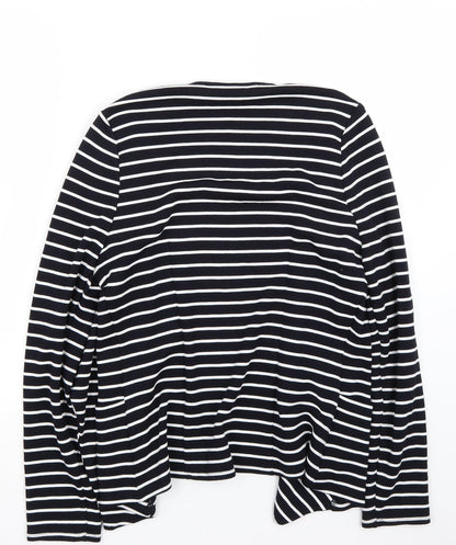 Wallis Womens White Striped  Cardigan Jumper Size S