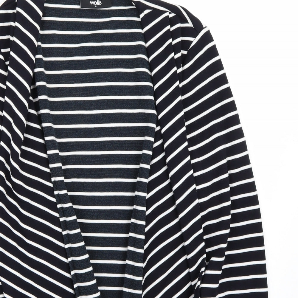Wallis Womens White Striped  Cardigan Jumper Size S