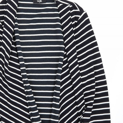 Wallis Womens White Striped  Cardigan Jumper Size S