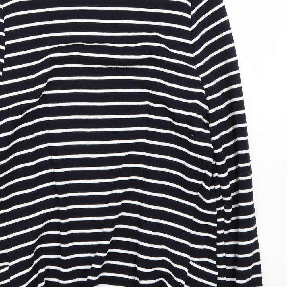 Wallis Womens White Striped  Cardigan Jumper Size S