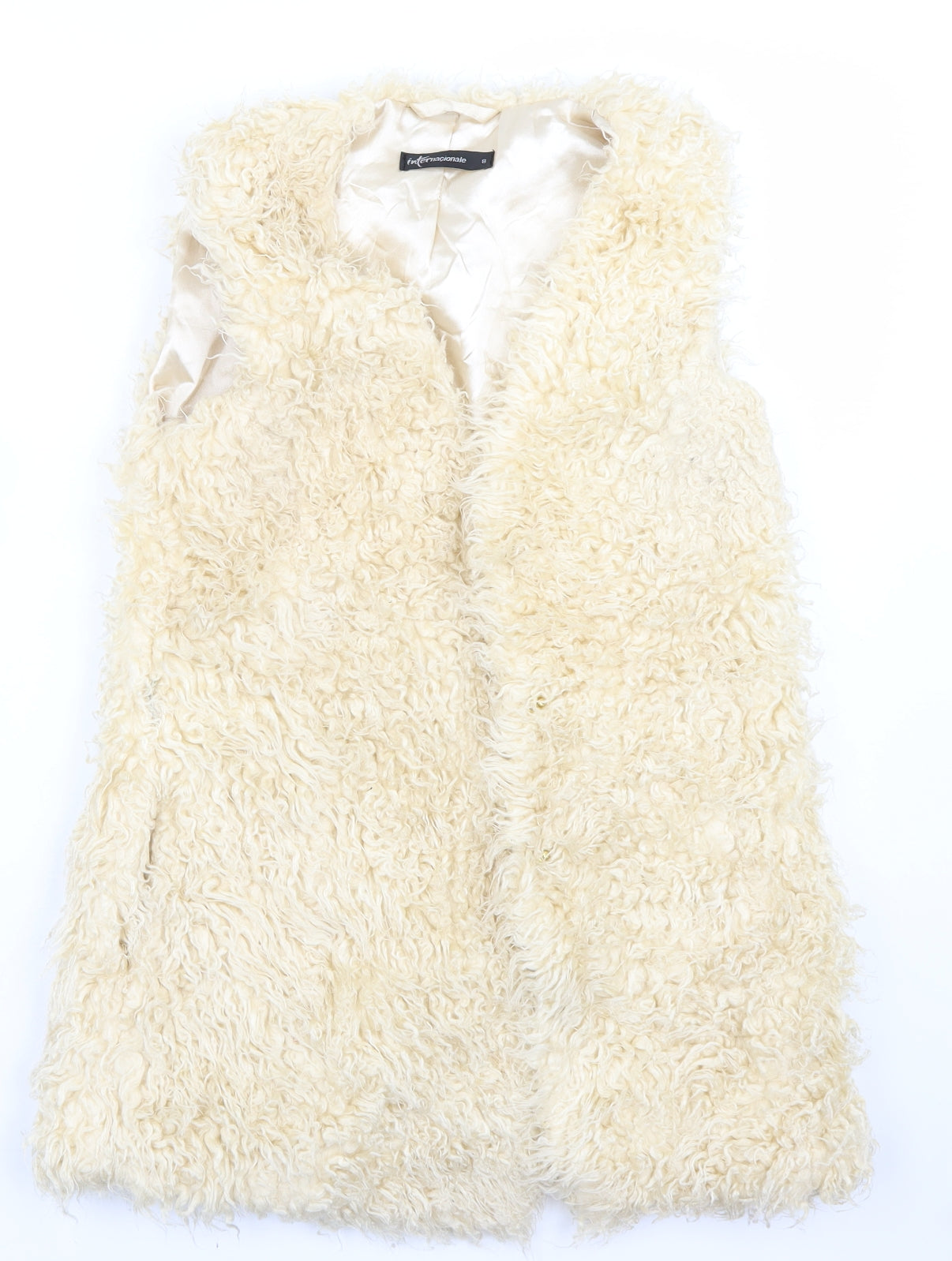 Internarcionale Womens Beige   Gilet Coat Size 8