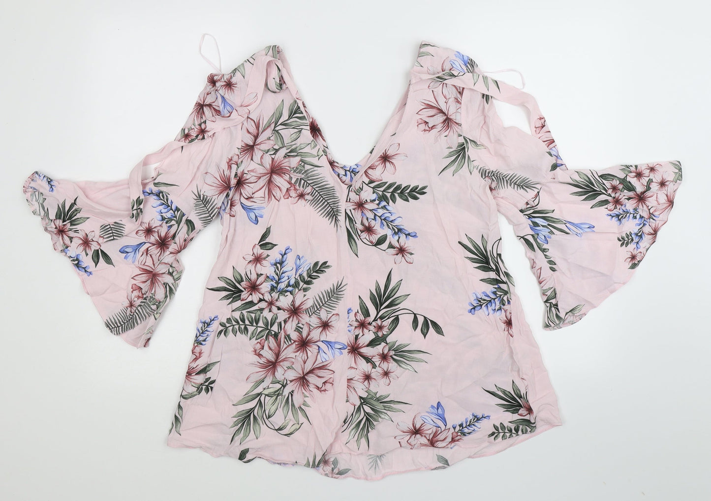 F&F Womens Pink Floral  Basic Blouse Size 6