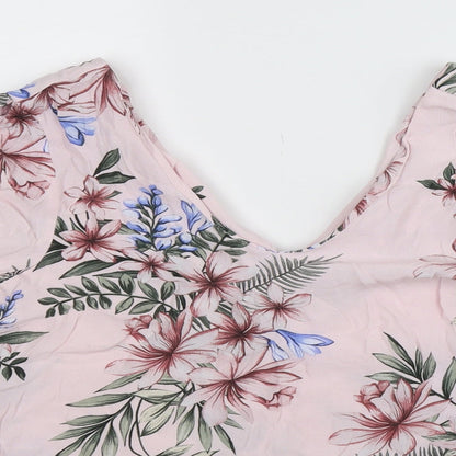 F&F Womens Pink Floral  Basic Blouse Size 6