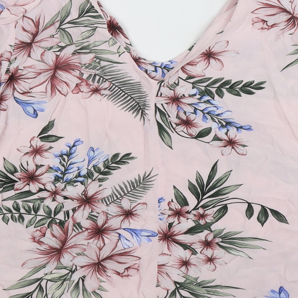F&F Womens Pink Floral  Basic Blouse Size 6