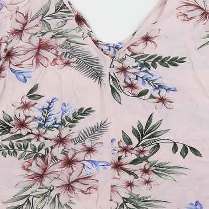 F&F Womens Pink Floral  Basic Blouse Size 6