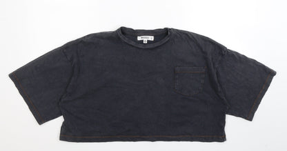 Womens UK Size 8 Missguided Blue Basic T-Shirt