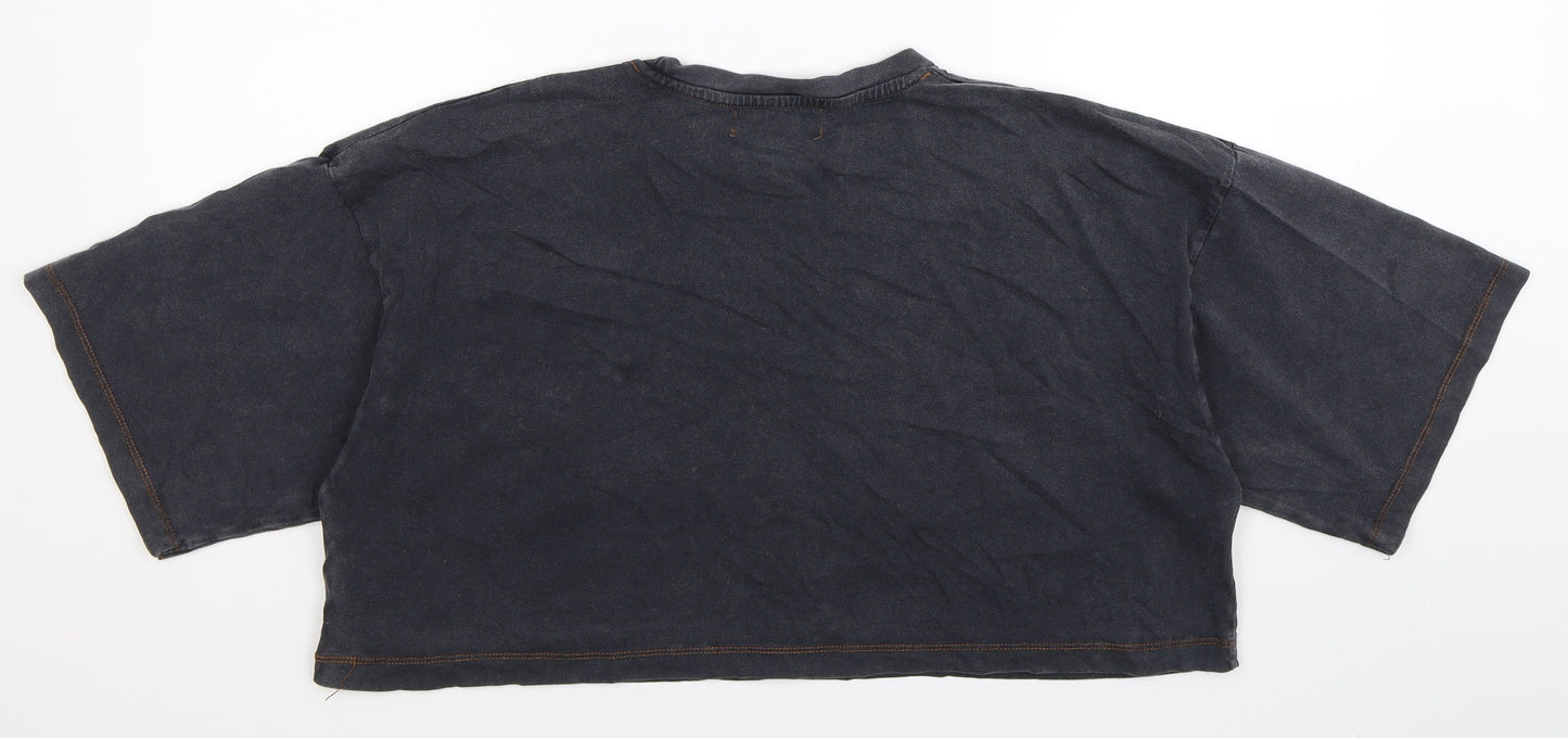 Womens UK Size 8 Missguided Blue Basic T-Shirt