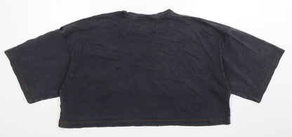 Womens UK Size 8 Missguided Blue Basic T-Shirt