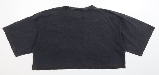 Womens UK Size 8 Missguided Blue Basic T-Shirt