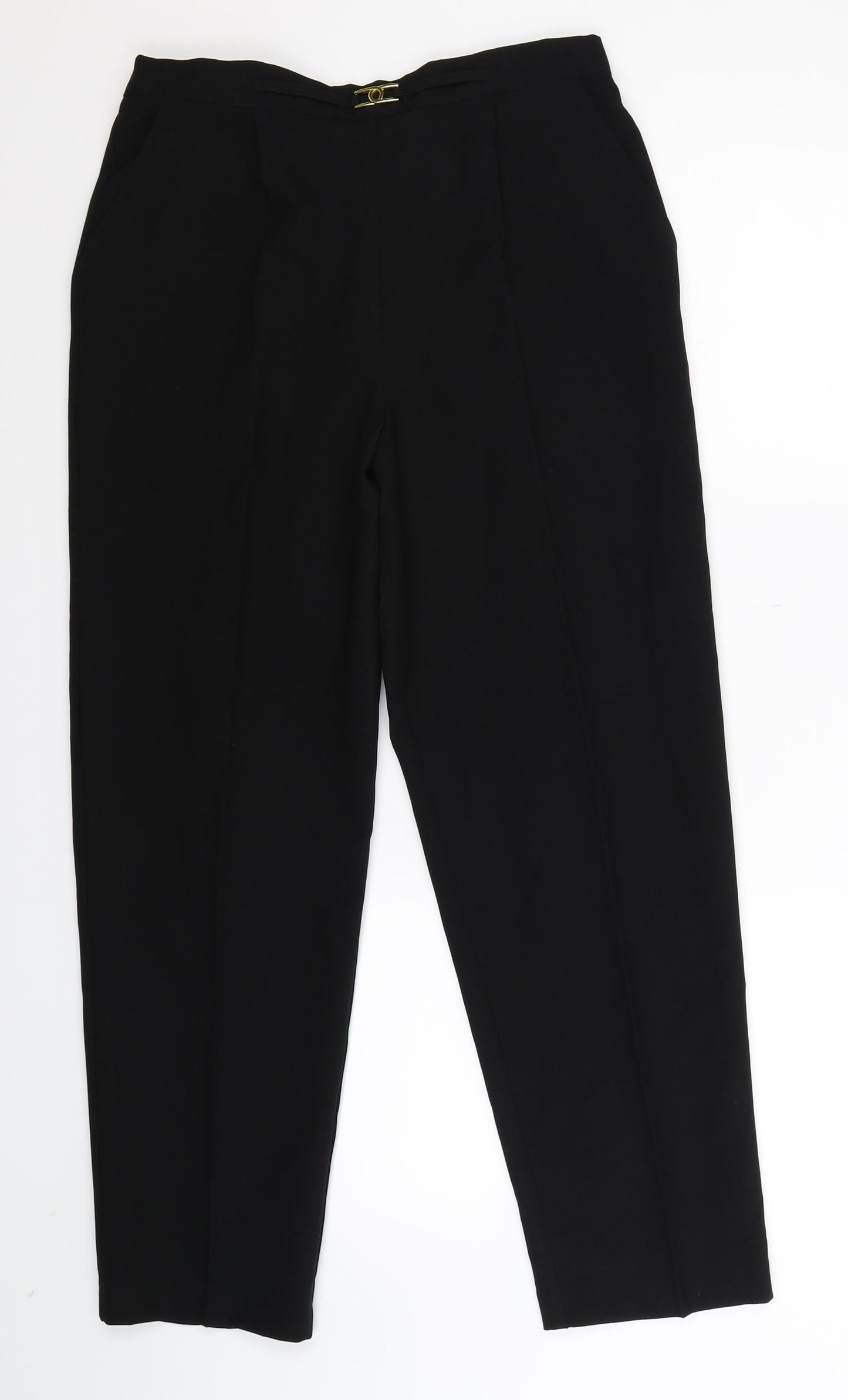 Womens UK Size 12 Mia Moda Regular Fit Dress Pants Black Trousers