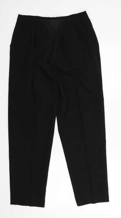 Womens UK Size 12 Mia Moda Regular Fit Dress Pants Black Trousers