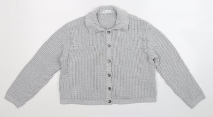 A Wear Womens Grey  Knit Cardigan Jumper Size M
