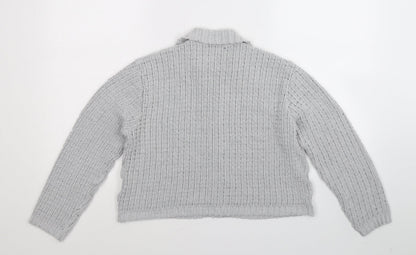 A Wear Womens Grey  Knit Cardigan Jumper Size M