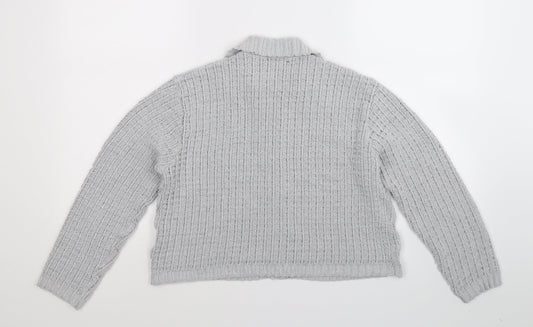 A Wear Womens Grey  Knit Cardigan Jumper Size M