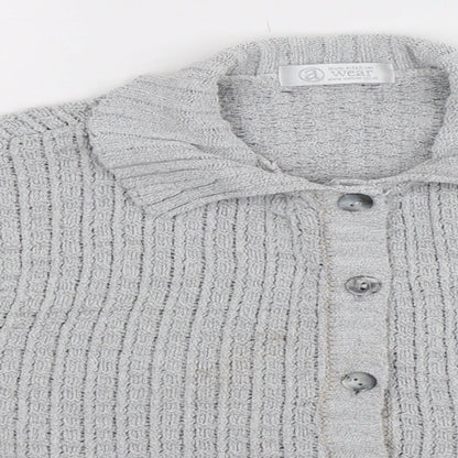A Wear Womens Grey  Knit Cardigan Jumper Size M