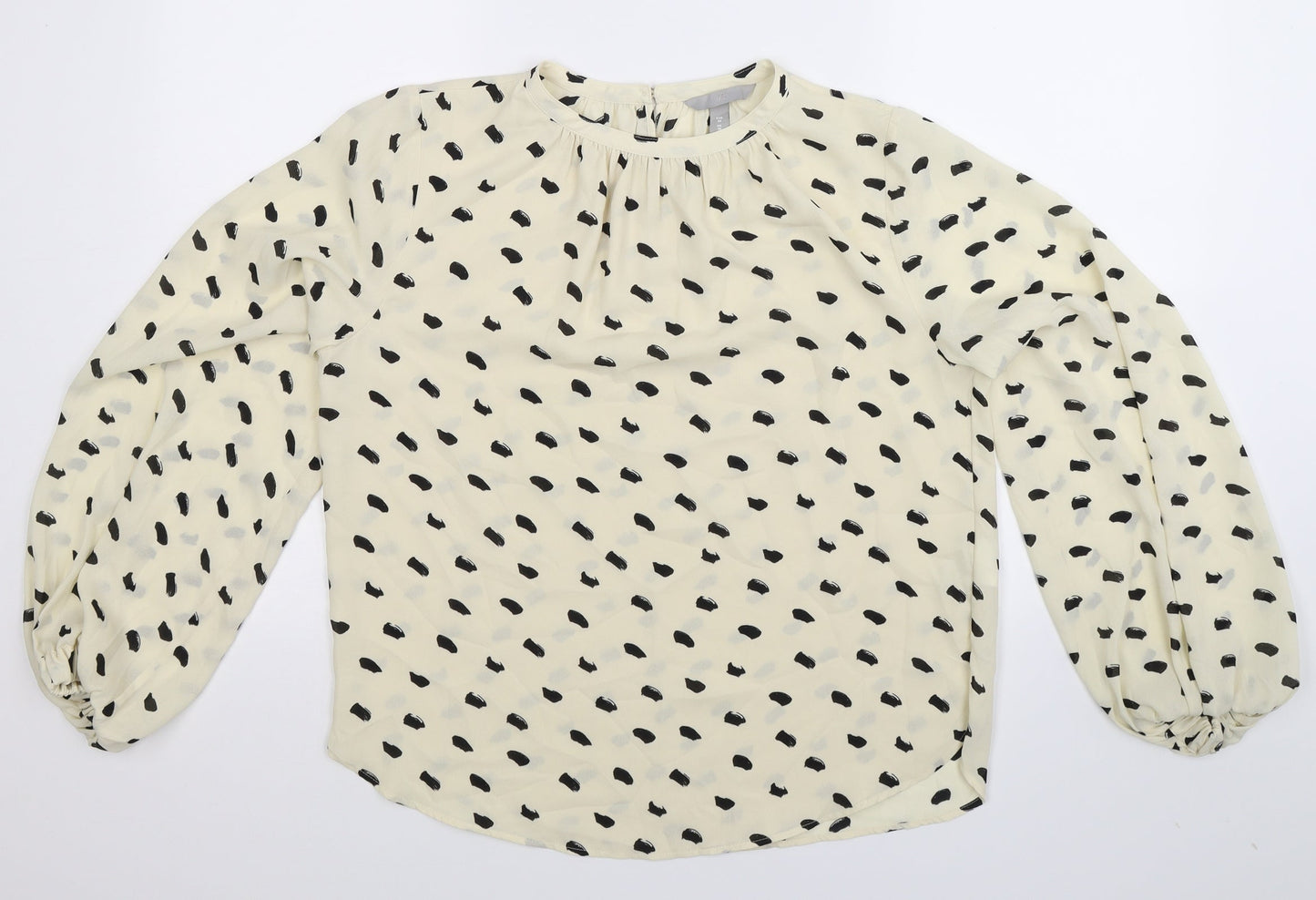 Womens UK Size 10 H&M Yellow Basic Blouse