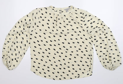 Womens UK Size 10 H&M Yellow Basic Blouse