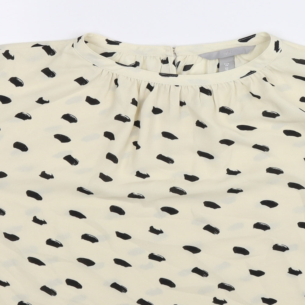 Womens UK Size 10 H&M Yellow Basic Blouse