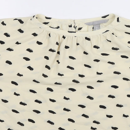 Womens UK Size 10 H&M Yellow Basic Blouse