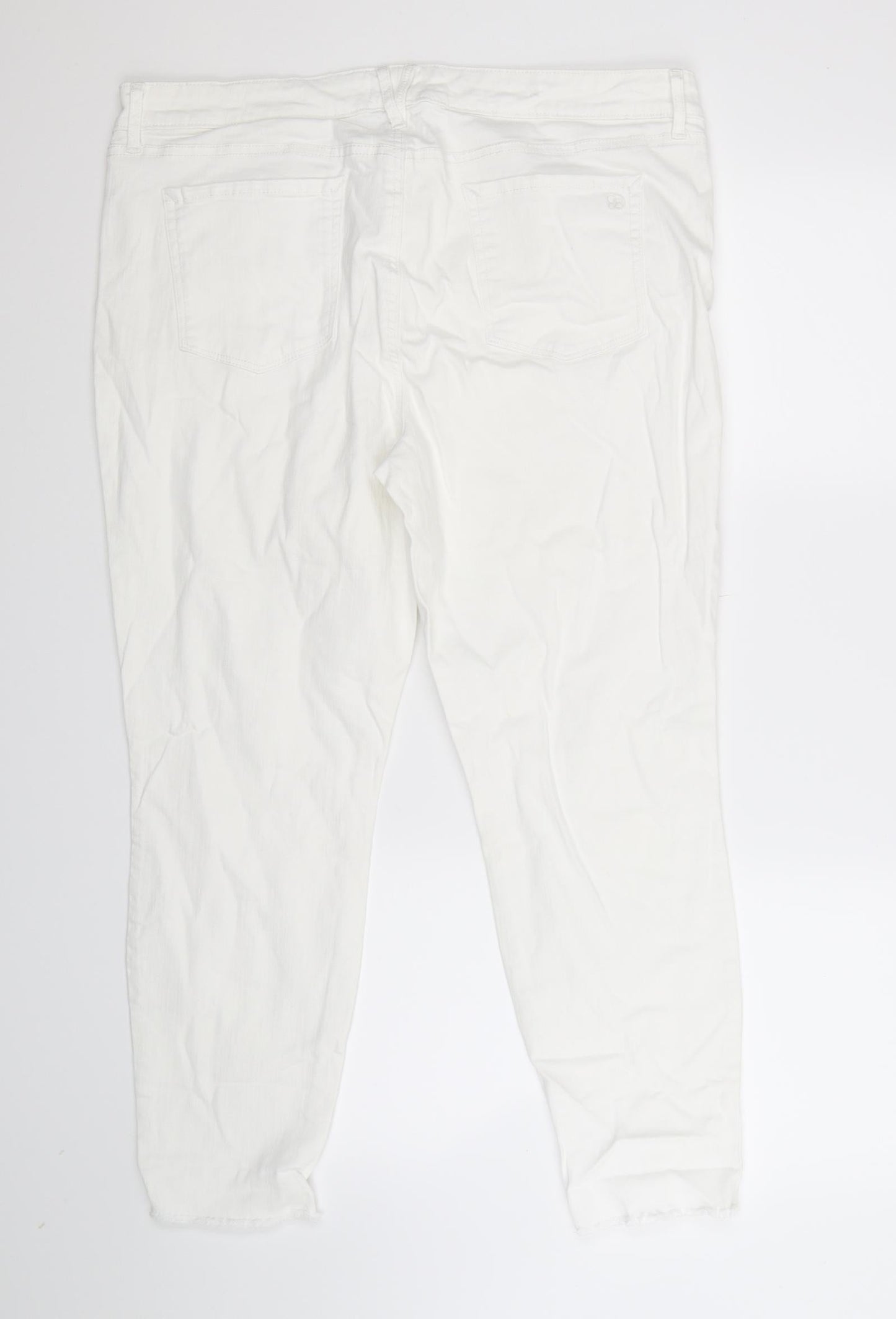 Jessica Simpson Womens White  Denim Skinny Jeans Size 18 L26 in