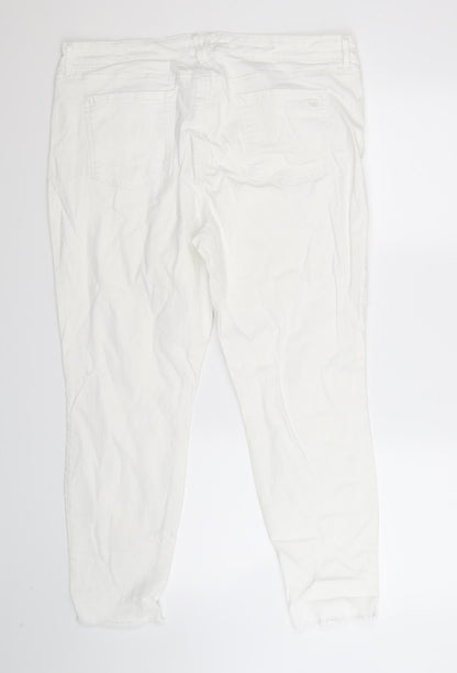 Jessica Simpson Womens White  Denim Skinny Jeans Size 18 L26 in