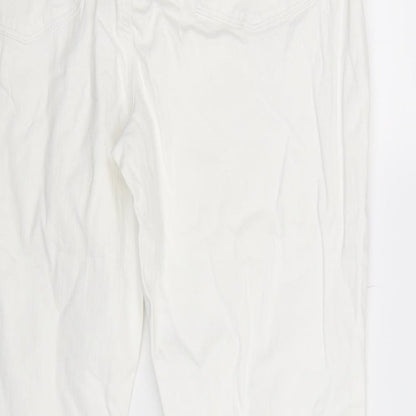 Jessica Simpson Womens White  Denim Skinny Jeans Size 18 L26 in