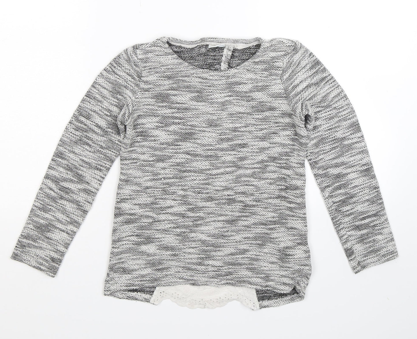 F&F Girls Grey  Knit Pullover Jumper Size 9-10 Years