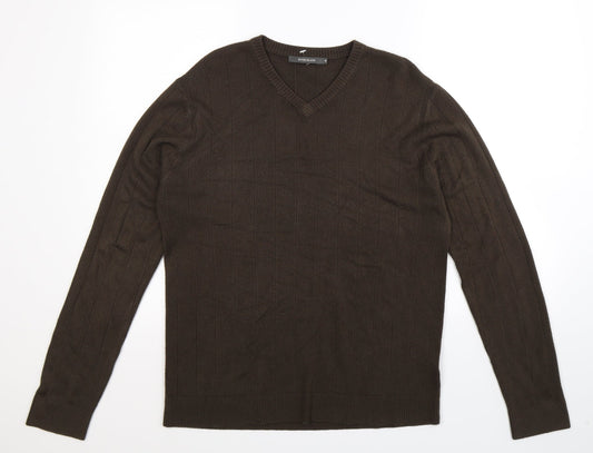 River Island Mens Grey  Knit Pullover Jumper Size M