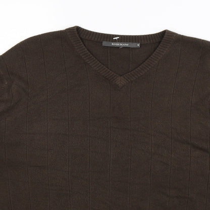 River Island Mens Grey  Knit Pullover Jumper Size M