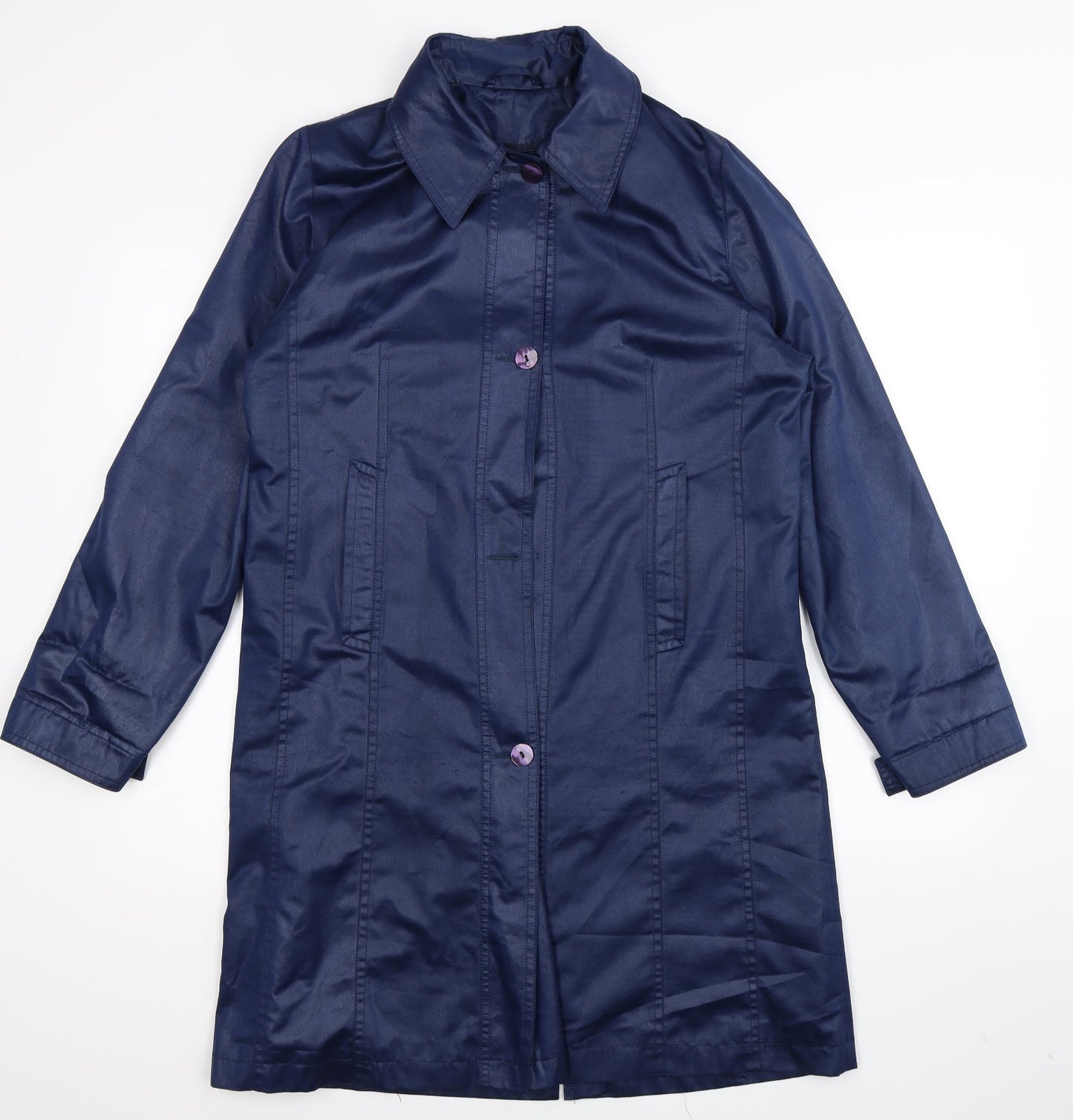 Womens UK Size L Preworn Blue Overcoat