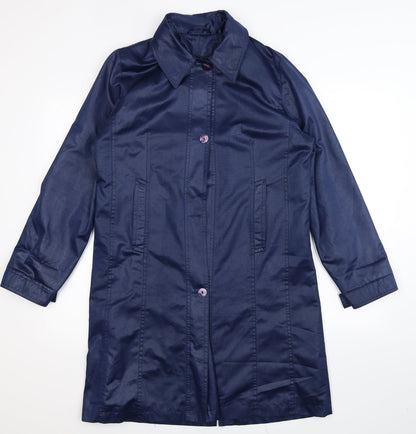 Womens UK Size L Preworn Blue Overcoat