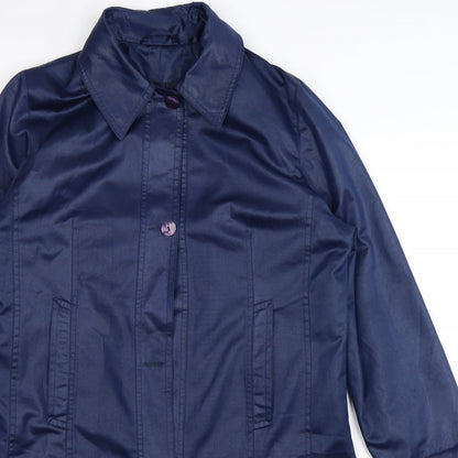 Womens UK Size L Preworn Blue Overcoat
