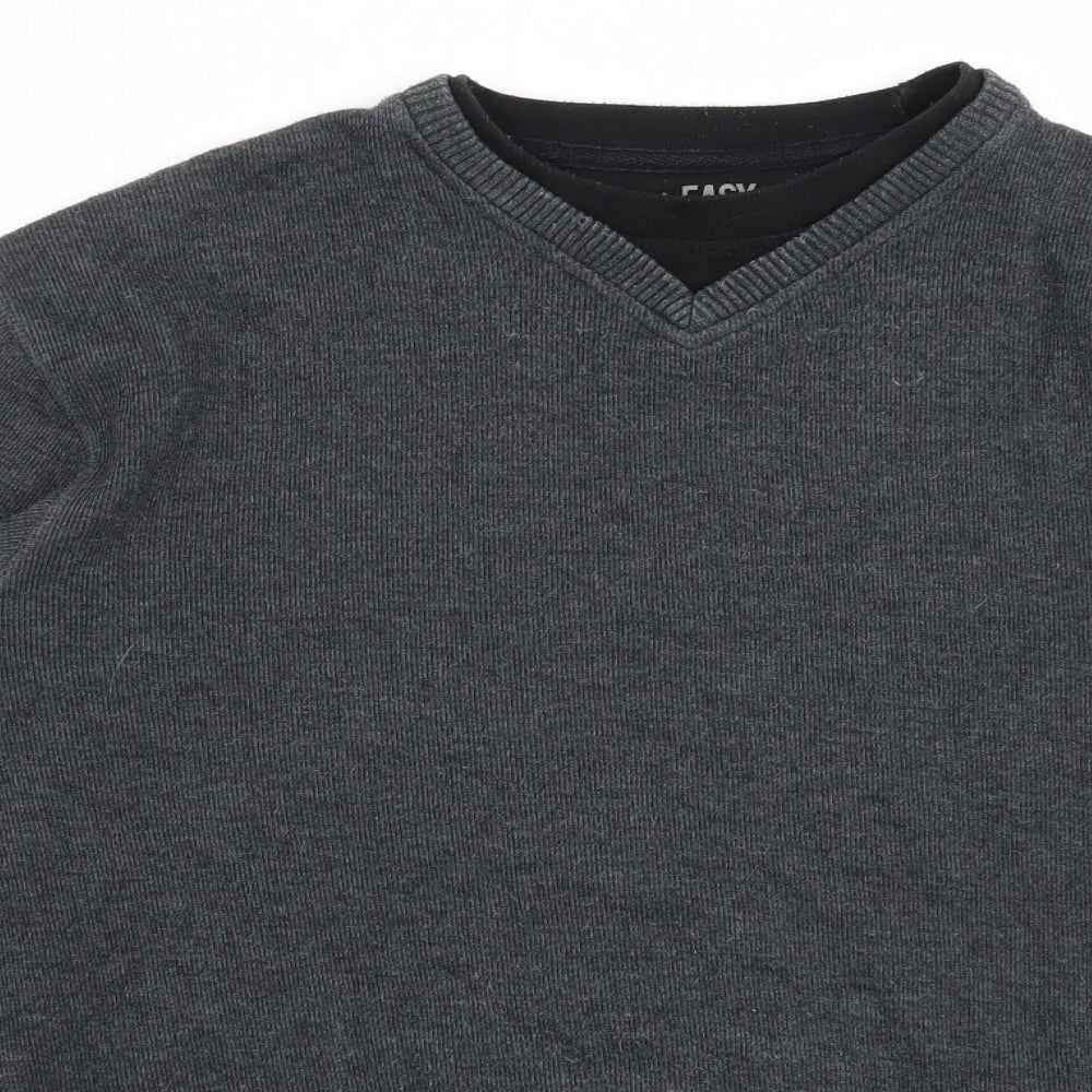 Easy Mens Grey   Pullover Jumper Size M