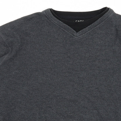 Easy Mens Grey   Pullover Jumper Size M