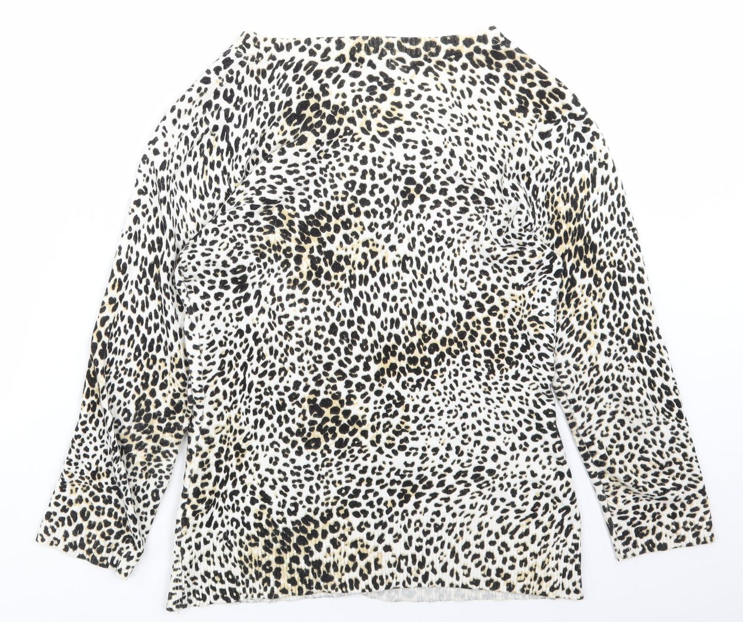 Select Womens White Animal Print  Cardigan Jumper Size 10