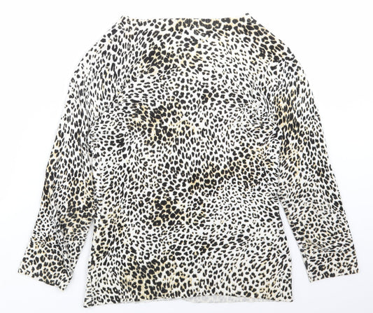 Select Womens White Animal Print  Cardigan Jumper Size 10