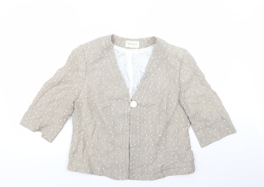 MINUET Womens Beige Polka Dot  Jacket Blazer Size 16