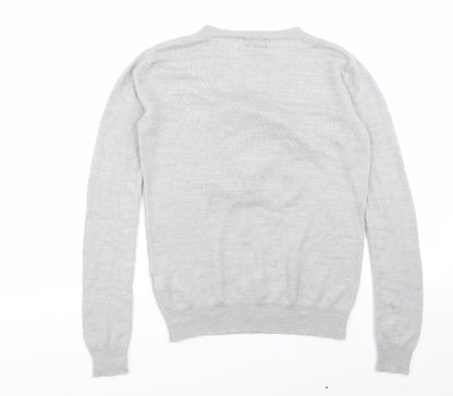 Primark Womens Grey Animal Print  Pullover Sweatshirt Size 6  - CHRISMTAS