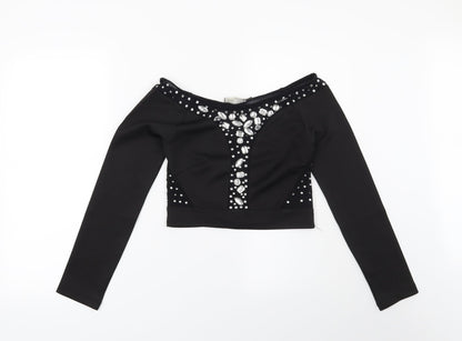 Womens UK Size 10 ASOS Black Basic Blouse