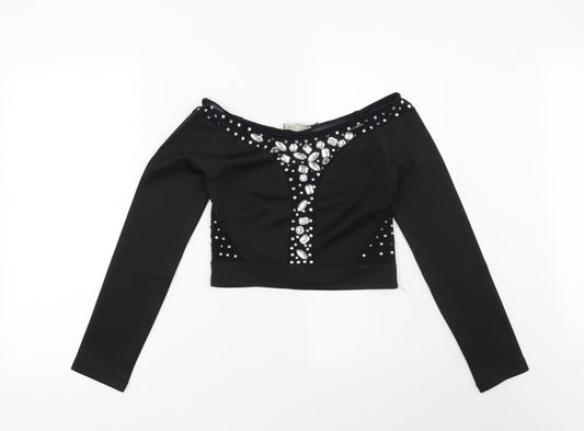 Womens UK Size 10 ASOS Black Basic Blouse