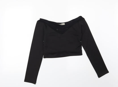 Womens UK Size 10 ASOS Black Basic Blouse