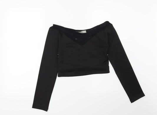 Womens UK Size 10 ASOS Black Basic Blouse