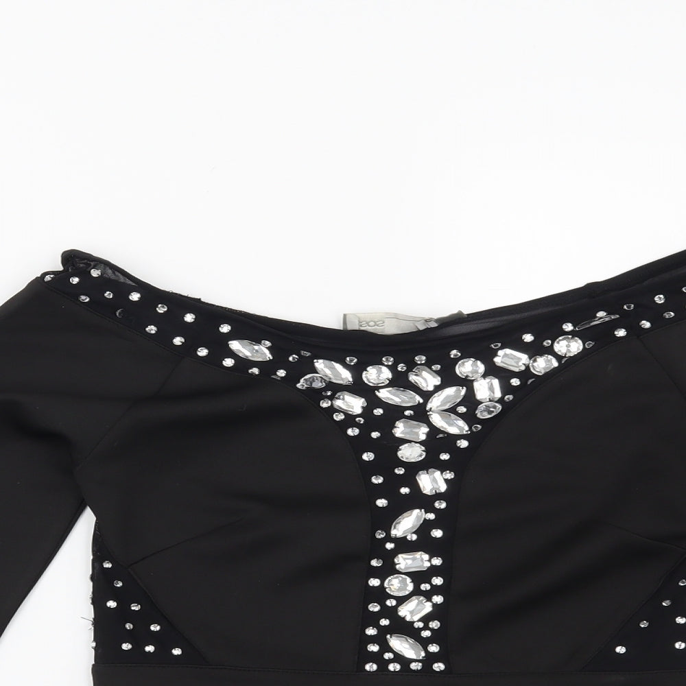 Womens UK Size 10 ASOS Black Basic Blouse
