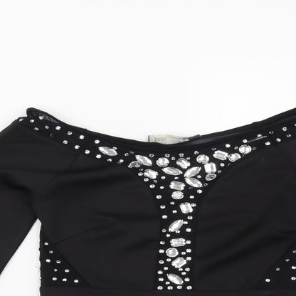 Womens UK Size 10 ASOS Black Basic Blouse