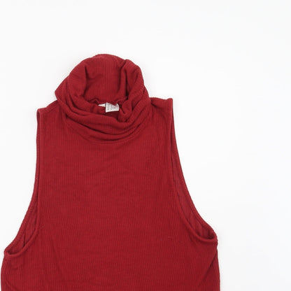 Womens UK Size M H&M Red Basic Blouse