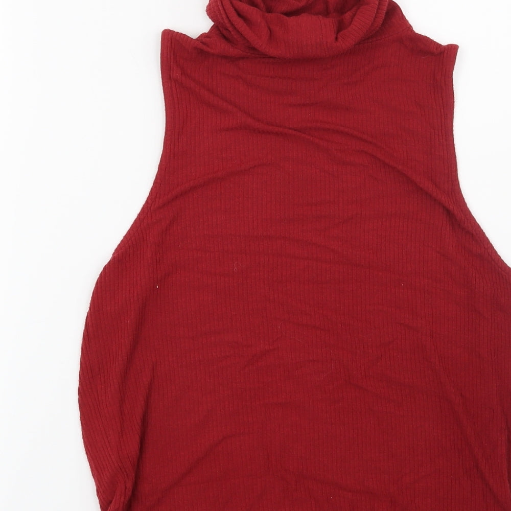 Womens UK Size M H&M Red Basic Blouse
