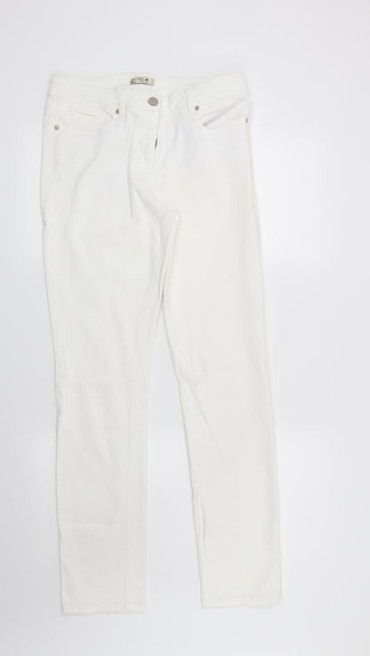 M&Co Womens White   Straight Jeans Size 10 L30 in