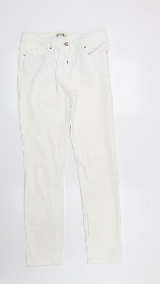 M&Co Womens White   Straight Jeans Size 10 L30 in