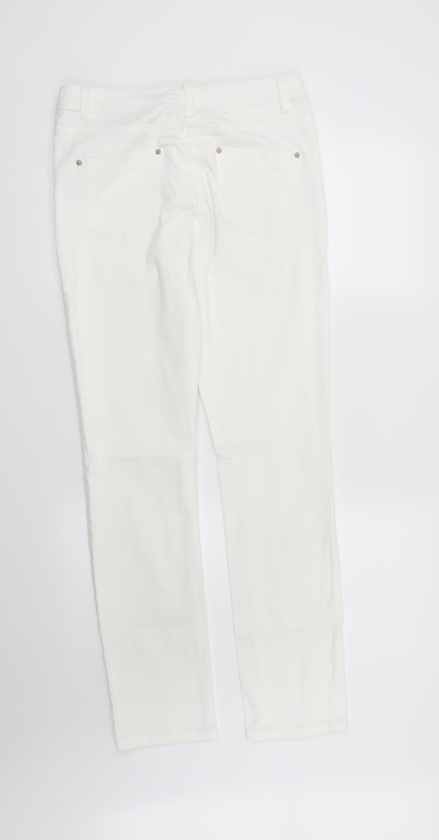 M&Co Womens White   Straight Jeans Size 10 L30 in