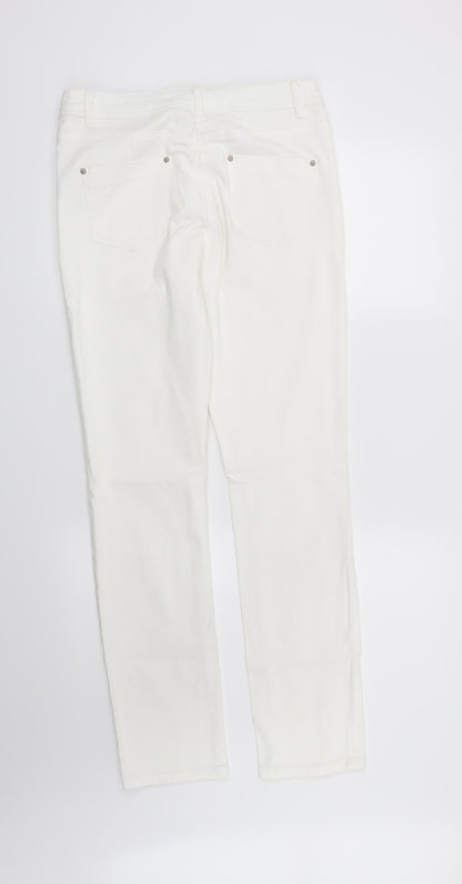 M&Co Womens White   Straight Jeans Size 10 L30 in